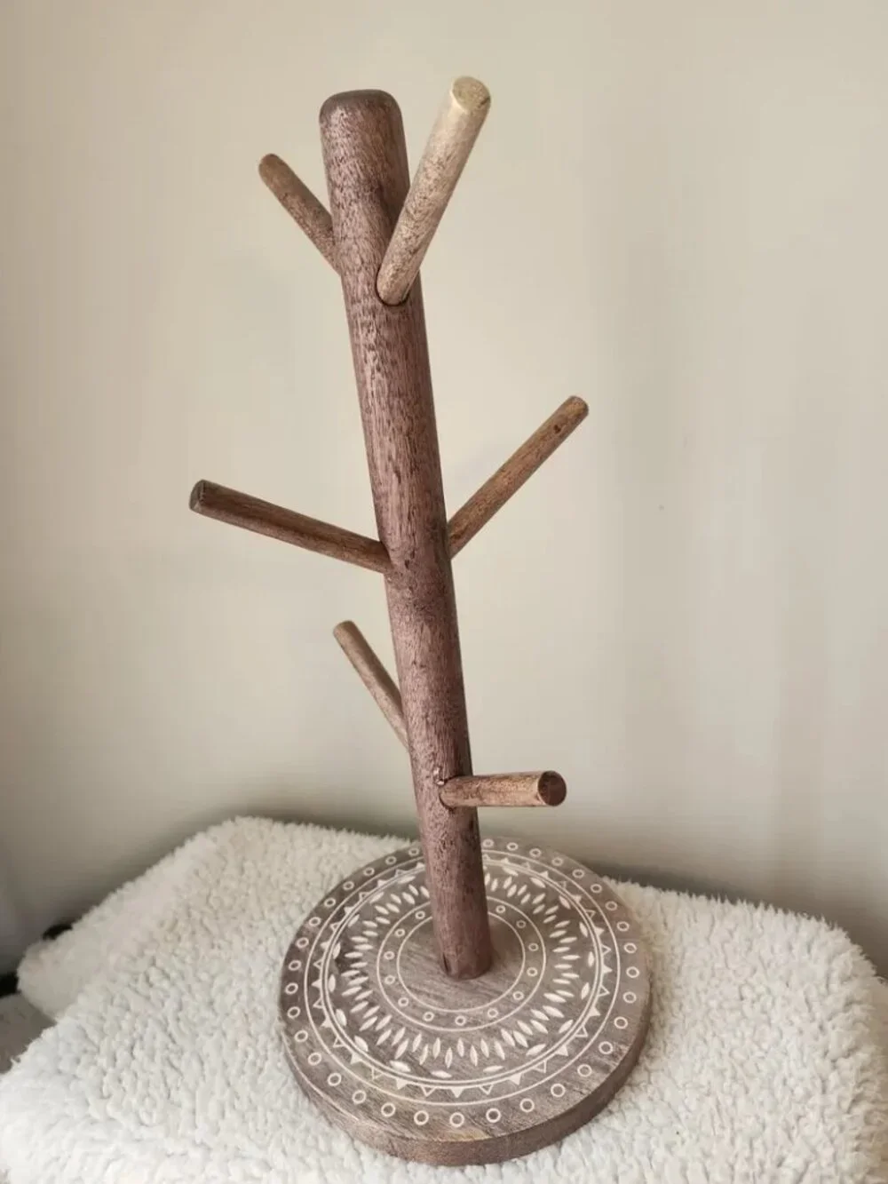 Coffee Mug Tree Stand Wood 16